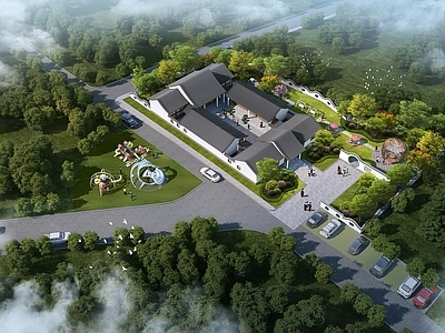 中式古建 中式四合院 仿古建筑 古建合院庭院