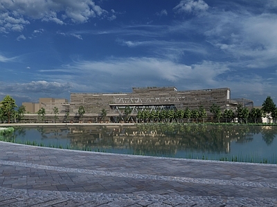 现代图书馆建筑 现代风格 弧线形 图书馆 美术馆 流线型