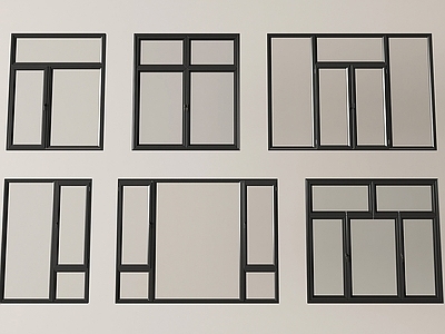 现代窗户组合 窗户 玻璃窗 平开窗 窗子 门窗