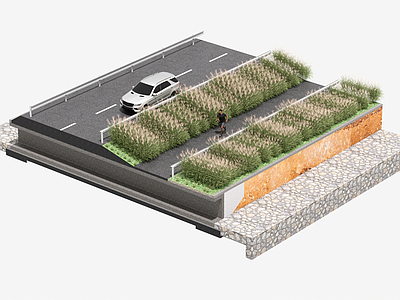 现代铺装 节点分析 施工做法 道路断面 涵洞穿道路节点