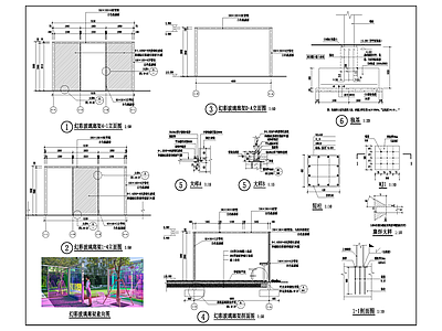 现代廊架 玻璃廊架 施工图