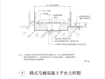 现代其他节点详图 蹲式马桶混凝土 平台大样图 施工图