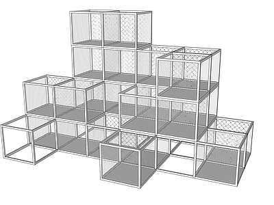 现代其他架子 现代方形铁架组合