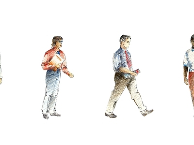 男人 手绘风格 商务男