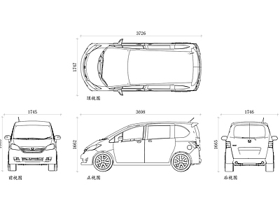 机械设备 本田Freed 本田MPV 本田小型MPV 日本Freed 本田家用车 施工图