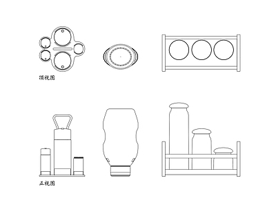 现代厨房设施 调味品架 调料架 厨房调料架 调味架 烹饪调料架 施工图