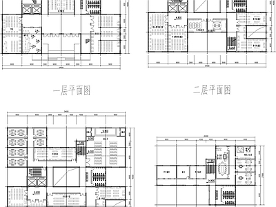 中式现代图书馆建筑 原图首发 施工图