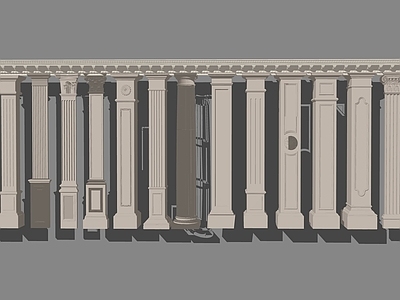 法式欧式柱子 罗马柱组合 圆柱 柱头