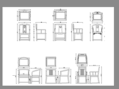 新中式椅子 中式餐椅 施工图