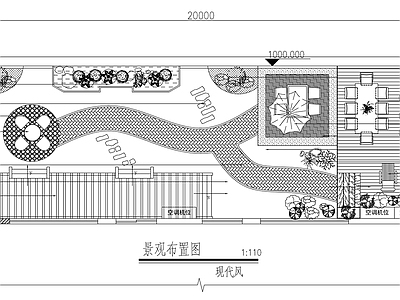 现代中古庭院 花园庭院 私家庭院 庭院露台 庭院铺装 施工图