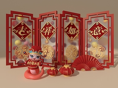 新中式美陈 新年美陈 隔断 商场美陈