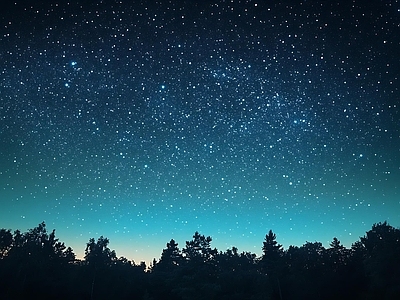 现代天空外景 静谧夜晚星空背景 绝美夜晚天空