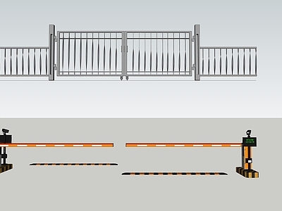 现代商业景观 围栏 入口隔离护栏