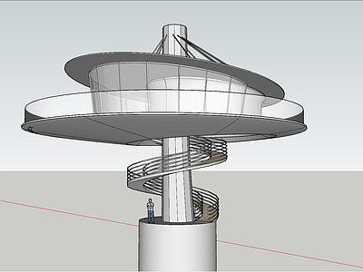 现代极简风格建筑 异形建筑 景观建筑 景观异形建筑 异形观景台 科幻未来观景台