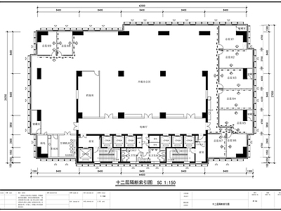 现代整体办公空间 企业办公大厦楼 施工图