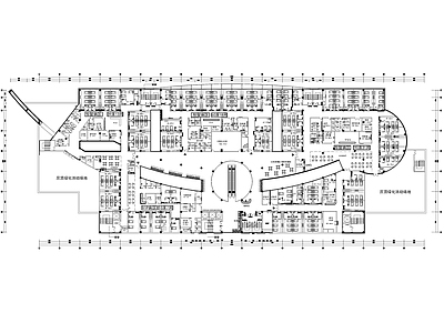 现代简约医院 医院病床层平面图 医院标准层平面图 施工图