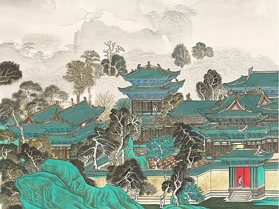 现代新中式挂画 艺术挂画 插画 国画 水墨画 古画