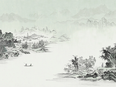 现代新中式挂画 艺术挂画 古画 抽象挂画 国画 水墨画