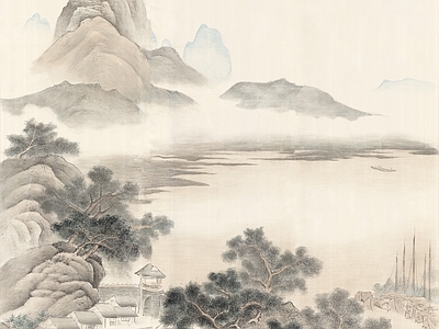 现代新中式挂画 艺术挂画 古画 插画 抽象挂画 国画