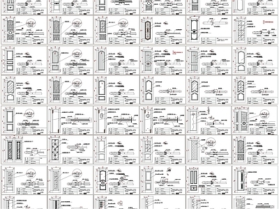 现代门 大门 门 房门 门详图 门剖面图 施工图