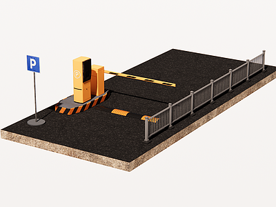 现代道路 入口闸机 门禁 车挡