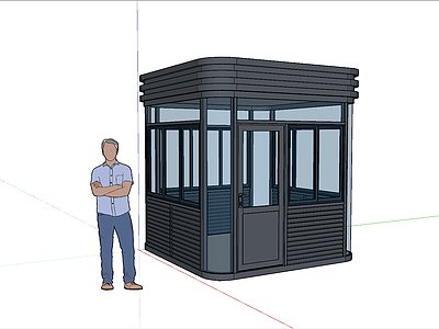 现代简约亭子 钢结构圆角岗亭 值班岗亭 钢结构岗亭 现代简约岗亭 保安岗亭