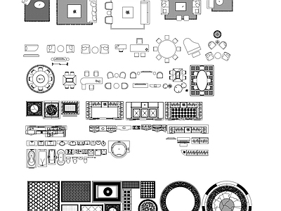 现代综合家具图库 设计大师专用 施工图