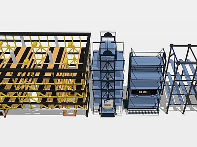 现代工业停车场 立体停车场组合 机动车停车场 户外停车场 立体停车场