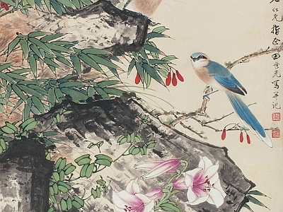 新中式中式挂画 水墨画 国画 艺术挂画 花鸟画