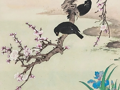 新中式中式挂画 水墨画 国画 艺术挂画 花鸟画