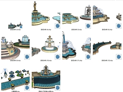 欧式法式雕塑小品 欧式 水法 水景