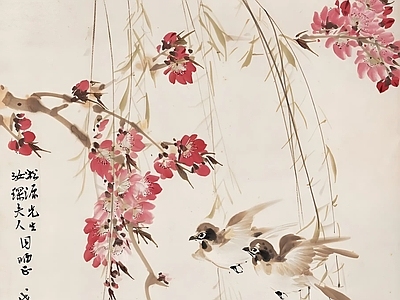 新中式中式挂画 艺术挂画 水墨画 国画 花鸟画