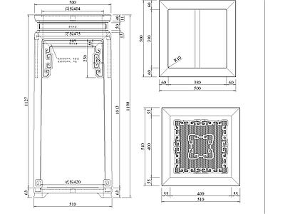 中式综合家具图库 动态图块 中式枣花花架 施工图