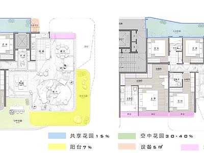 现代新中式住宅楼建筑 220平四代宅 第四代住宅户型 未来社区户型方案 空中花园户型方案 施工图