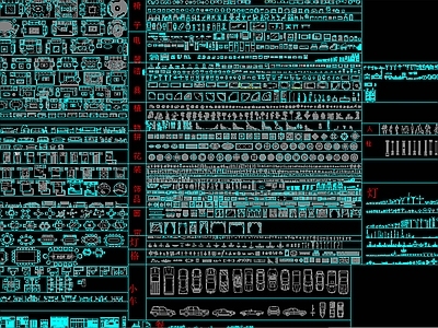 现代综合家具图库 工装家装综合图库 施工图