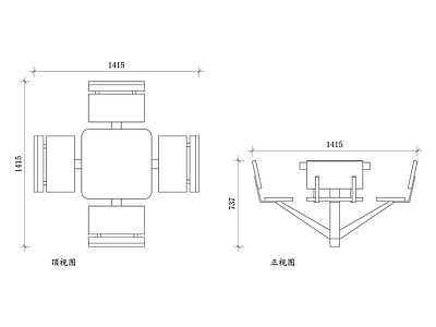 现代综合家具图库 公园长椅 公园座椅 休息桌椅 户外桌座 野餐座椅 施工图