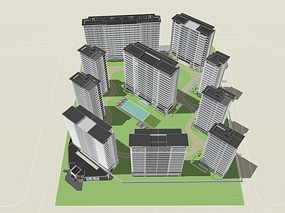 现代高层住宅 豪宅 GOA 非对称现代风格 大门入口 内庭院