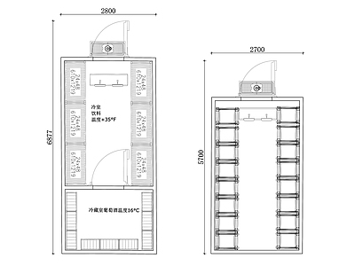现代其他餐饮空间 冷冻室 冷藏间 低温库 保鲜库 冻藏室 施工图