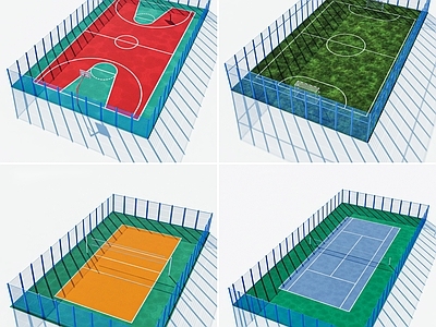 运动器材 篮球场 球场组合 足球场 排球场 网球场