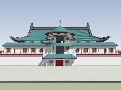 中式古建筑 大殿 寺庙 古建筑 古建群