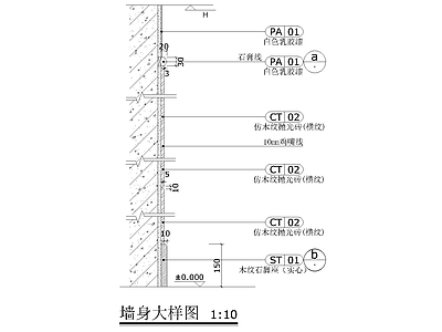 现代新中式墙面节点 墙面节点 施工图