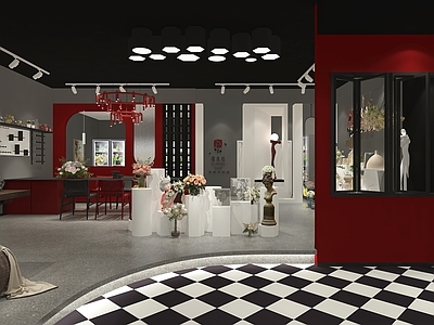 现代轻奢花店 现代高奢 花店咖啡店