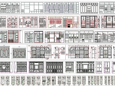 现代柜子 衣柜 鞋柜 衣柜素材 鞋柜素材 衣柜设计 施工图