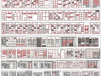 现代柜子 衣柜 鞋柜 衣柜素材 鞋柜素材 衣柜设计 施工图