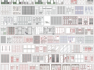 现代柜子 衣柜 鞋柜 衣柜素材 鞋柜素材 衣柜设计 施工图