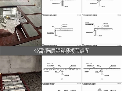 现代地面节点 公寓楼板节点图 预制楼板节点 钢混楼板节点 阁楼楼板节点 公寓阁楼楼板节点 施工图