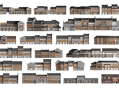 新中式中式其他商业建筑 中式商业建筑 商业街 中式古建