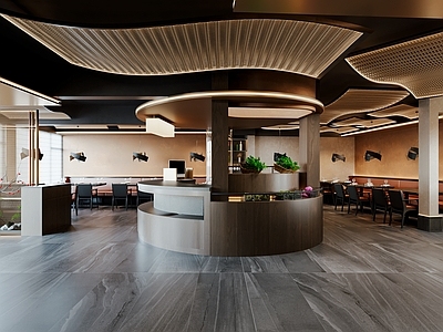 现代茶餐厅 川菜馆 餐饮大厅