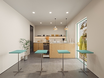 现代奶油奶茶店 奶茶店门头 咖啡店