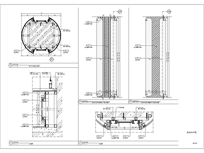 现代包柱节点 独立柱 透光 施工图